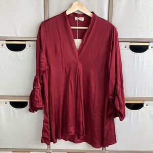 Sofia Italy red satin tunic